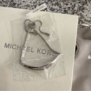 Michael Kors Silver-Tone Necklace with Crystal Accents